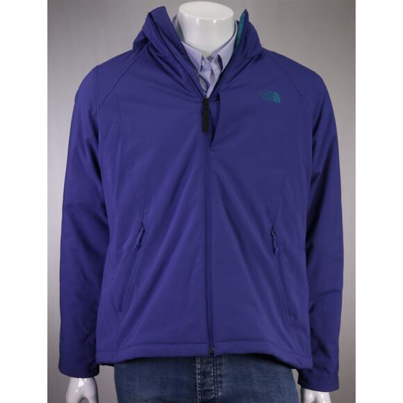 The North Face Women's Purple Zip Front Primaloft Hooded Windwall Jacket XL - Picture 2 of 10
